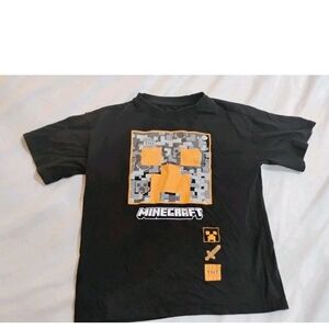 Minecraft Kids Black and Orange Short Sleeve Tee
